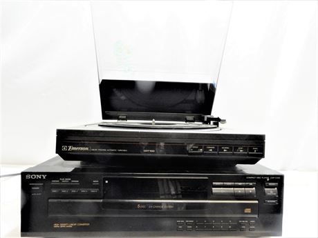 Emerson Automatic Turntable and Sony High Density Compact Disc Player