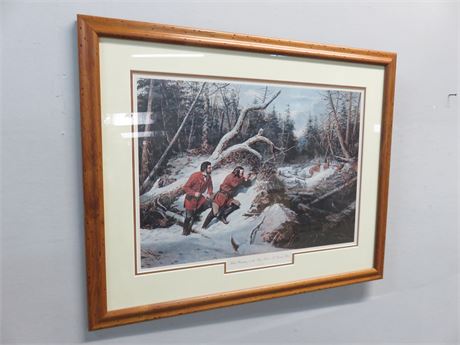 A.F. TAIT Still Hunting On The First Snow Lithograph