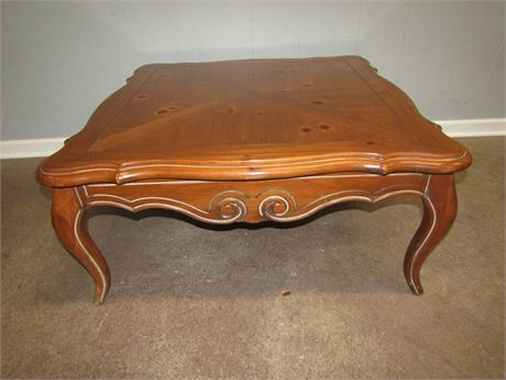 Mid Century Ethan Allen Foot Stool or End table, Vintage Solid Wood