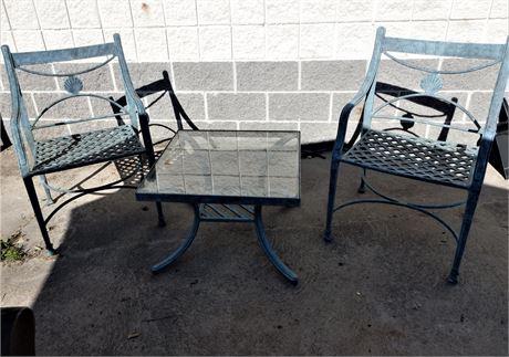 Wrought Iron Blue Patio/Sunroom Set