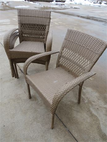 MARTHA STEWART LIVING Synthetic Wicker Patio Chairs