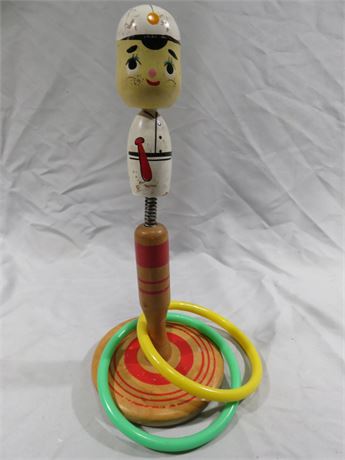 Vintage Wooden Ring Toss Game