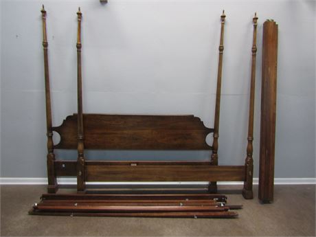 King Four Post Bed with Rails, and Complete Supports