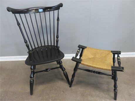 HITCHCOCK Style Chair & Stool