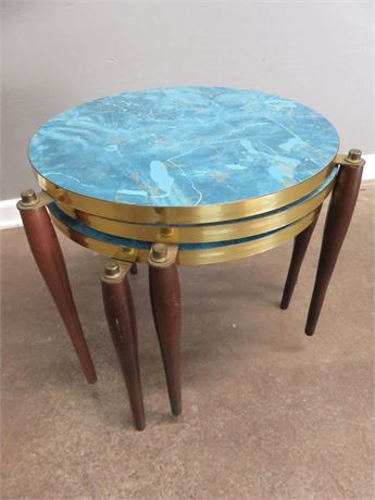 Mid-Century Round Stacking Table Set