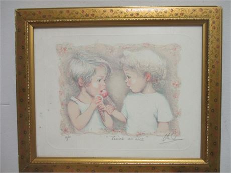 Mary Vickers "Twice as Nice" signed and numbered - Artist Proof Lithograph