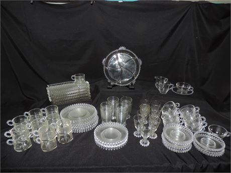 Vintage Clear Hobnail Glass Lot