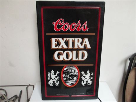 1985 Coors Extra Gold Lighted Beer Sign