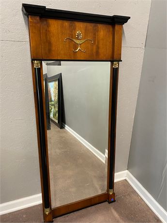 Wood and Brass Trim Mirror