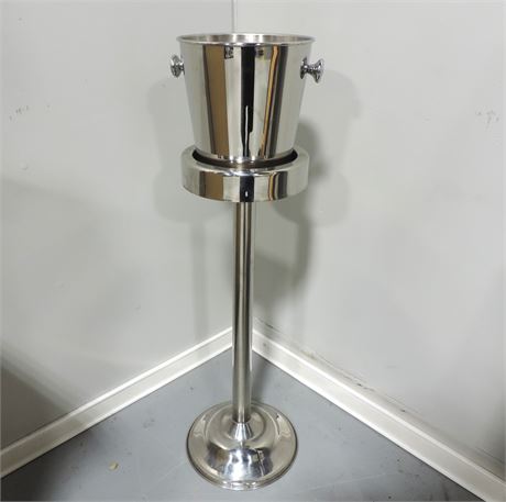 Silver Tone Ice Bucket / Stand
