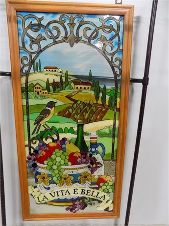Tuscan Art Glass Panel