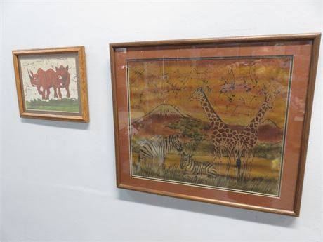 Batik African Wildlife Art Prints