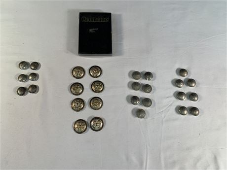 Silver Color Button Covers Including Buffalo Nickels
