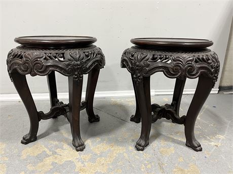 Transitional Design Online Auctions - Asian Inspired Side Tables