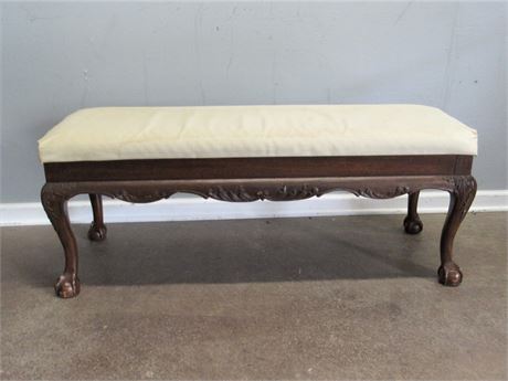 Antique Bench - Cabriole Legs with Ball and Claw Feet