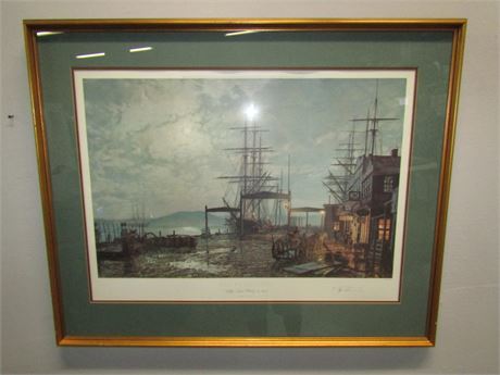 John Stobart "San Francisco Vallejo Street Wharf in 1863" Signed, Numbered Print