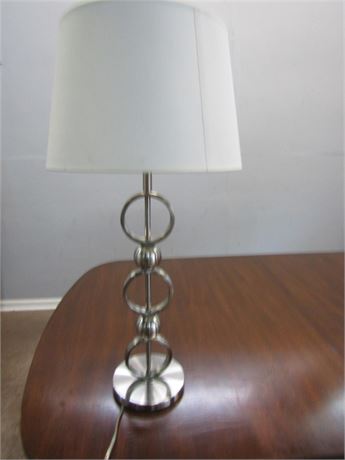 Brushed Nickel Stacked Circles Table Lamp