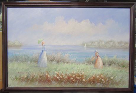 J. Blandford Original Painting on Canvas, Professionally Framed