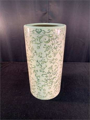 Large Green Cream - Cylinder Vase/Umbrella Stand