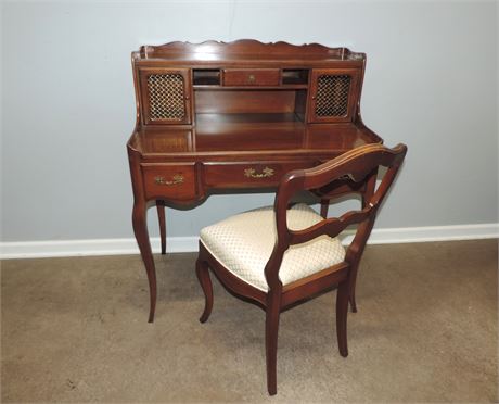 French Style Solid Wood Desk / Chair