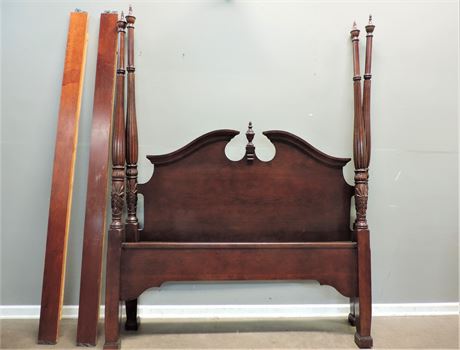 Broyhill Queen Size Four Poster Bed Headboard Footboard and Siderails