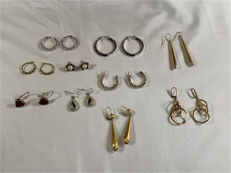 Lot of 10 Pairs of Pieced Sterling Silver Earrings