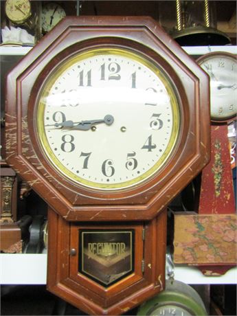 Antique New England Regulator Wall Clock