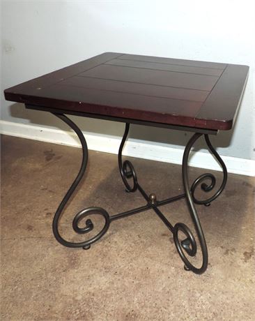 Scrolled Metal Design Accent Table