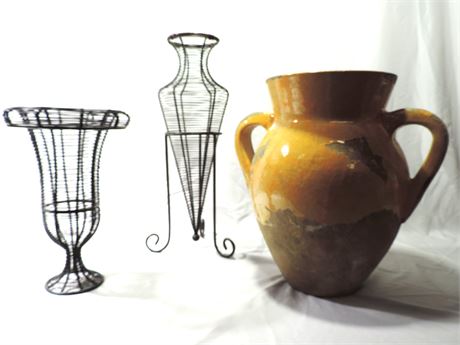 Metal and Ceramic Vases