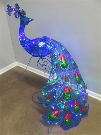 Lighted Peacock Display
