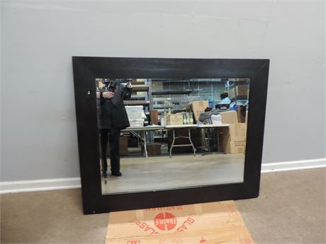 Black Solid Wood Framed Mirror
