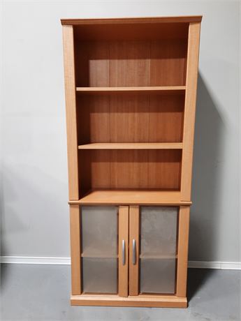 Wood Bookcase with Doors