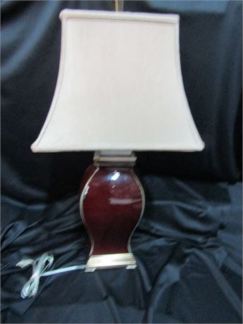 Burgundy Table Lamp with Shade