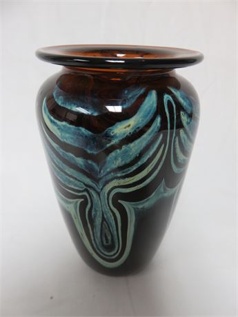 1980 D. BAGWELL Studio Art Glass Signed Vase