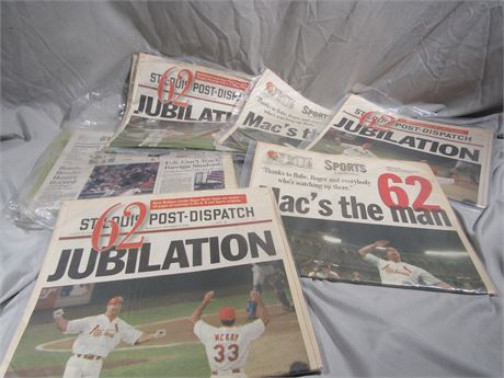 Official Barry Bonds, Mark Mcgwire Home Run Newspapers