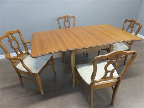 French Provincial Drop Leaf Dining Table Set