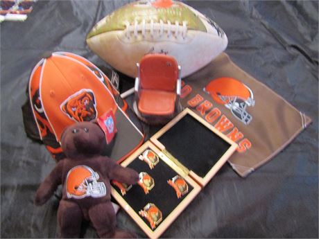 Browns Collection, Lou Groza Autographed Football, Pins, Flag and More !