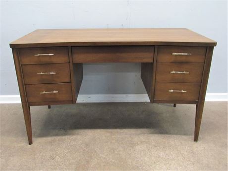 Mid Century Modern Concave Front Kneehole Desk