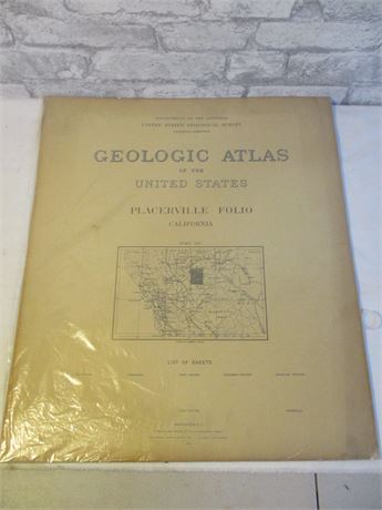 Complete 1894 Folio of Placerville California, Geologic Atlas USA