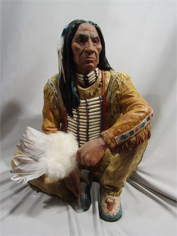 American Indian "Sitting Chief" Statue