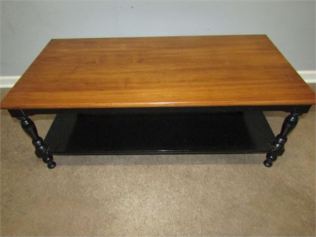 Unique Wooden Coffee Table, Black and Brown Color Mix