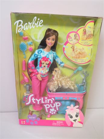2002 Stylin' Pup Barbie Doll