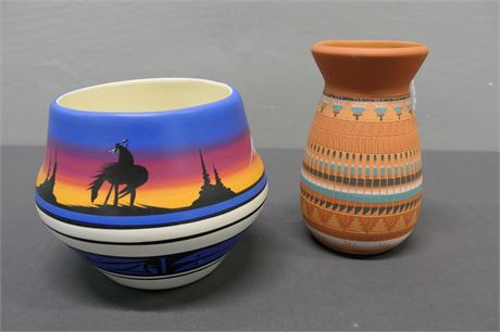 Navajo Vases by artist Dine & E. Begay