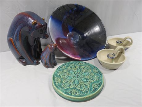 6-Piece Decorative Pottery Lot