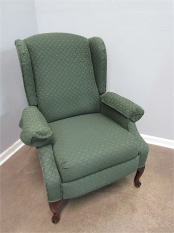 Classic Hunter Green Lounge Chair, Checker Pattern