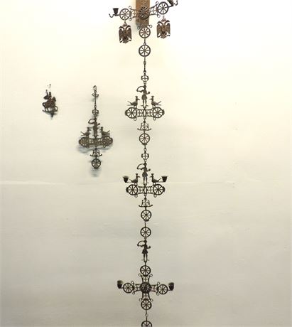 Byzantine Cross Candle Holder / Brass / Bronze