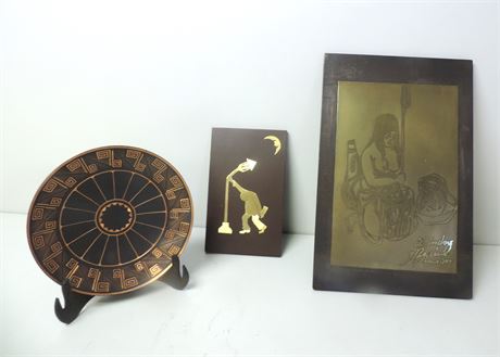 SHIH HWA Etched Brass Art / LUDWIG Bowl