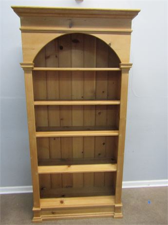 Curved Top Pine Bookcase, Vintage