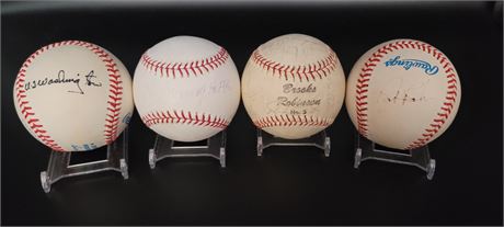 AUTOGRAPHED BASEBALLS LOT OF FOUR SEE PICTURES