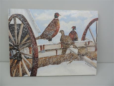 'Pheasants in Snow' by C. CICCONETTI